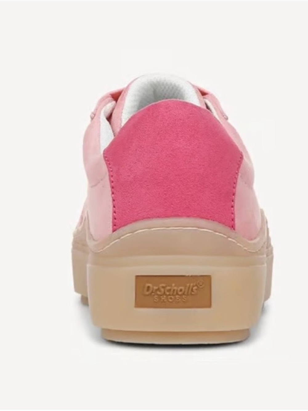 Dr. Scholl's Pink Suede  Women’s time off Platform Sneakers with Hot Pink Accent - Picture 3 of 9
